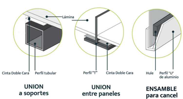 Sugerencia de fijación - Láminas planas Teket